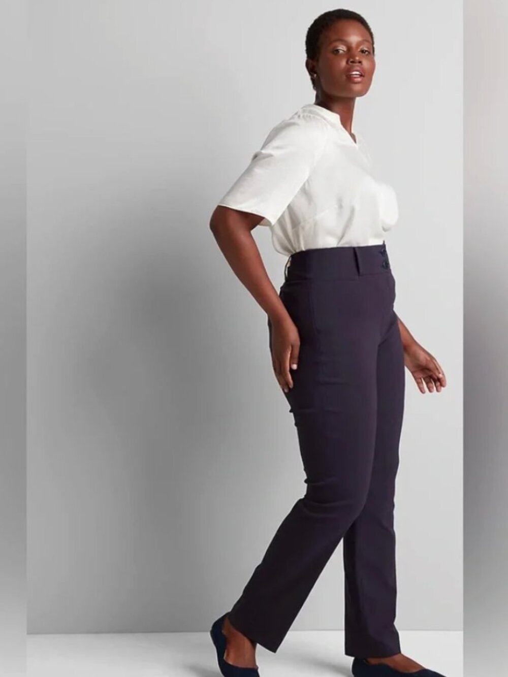 Lane Bryant The Allie Signature Fit Straight Leg Navy Pants Size 20